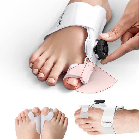 Illustration de l'attelle en position sur un pied humain