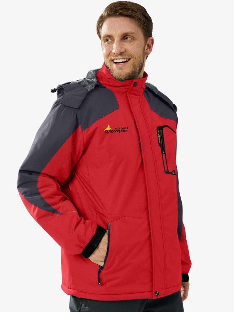 Veste de ski imperméable montrée en action sur les pistes
