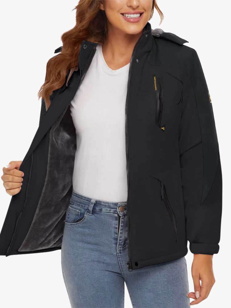 Veste de ski femme imperméable avec capuche ajustable