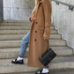 Manteau d'hiver ceinturé, double boutonnage, vue de face