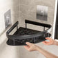 Étagère de douche noire en aluminium avec cadre ouvert