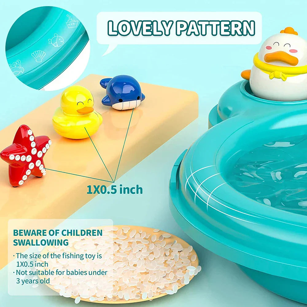 Jeu de pêche intégré avec canne et poissons
