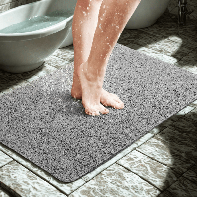 Tapis de douche gris standard, lavable en machine
