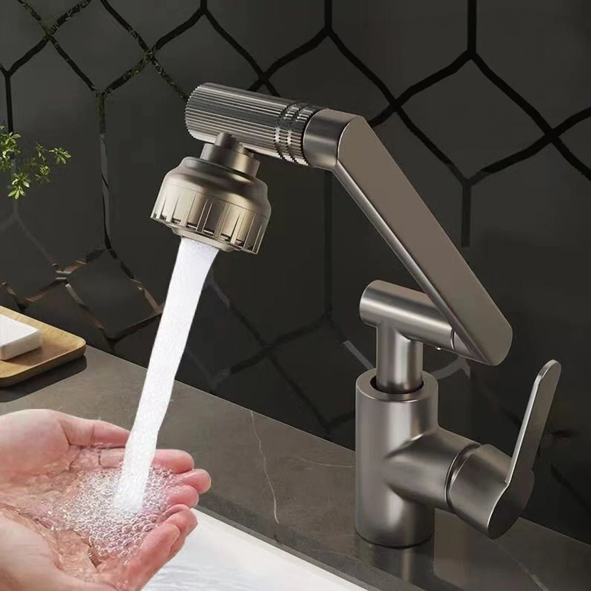 Gros plan sur le mode de jet d'eau en bulles