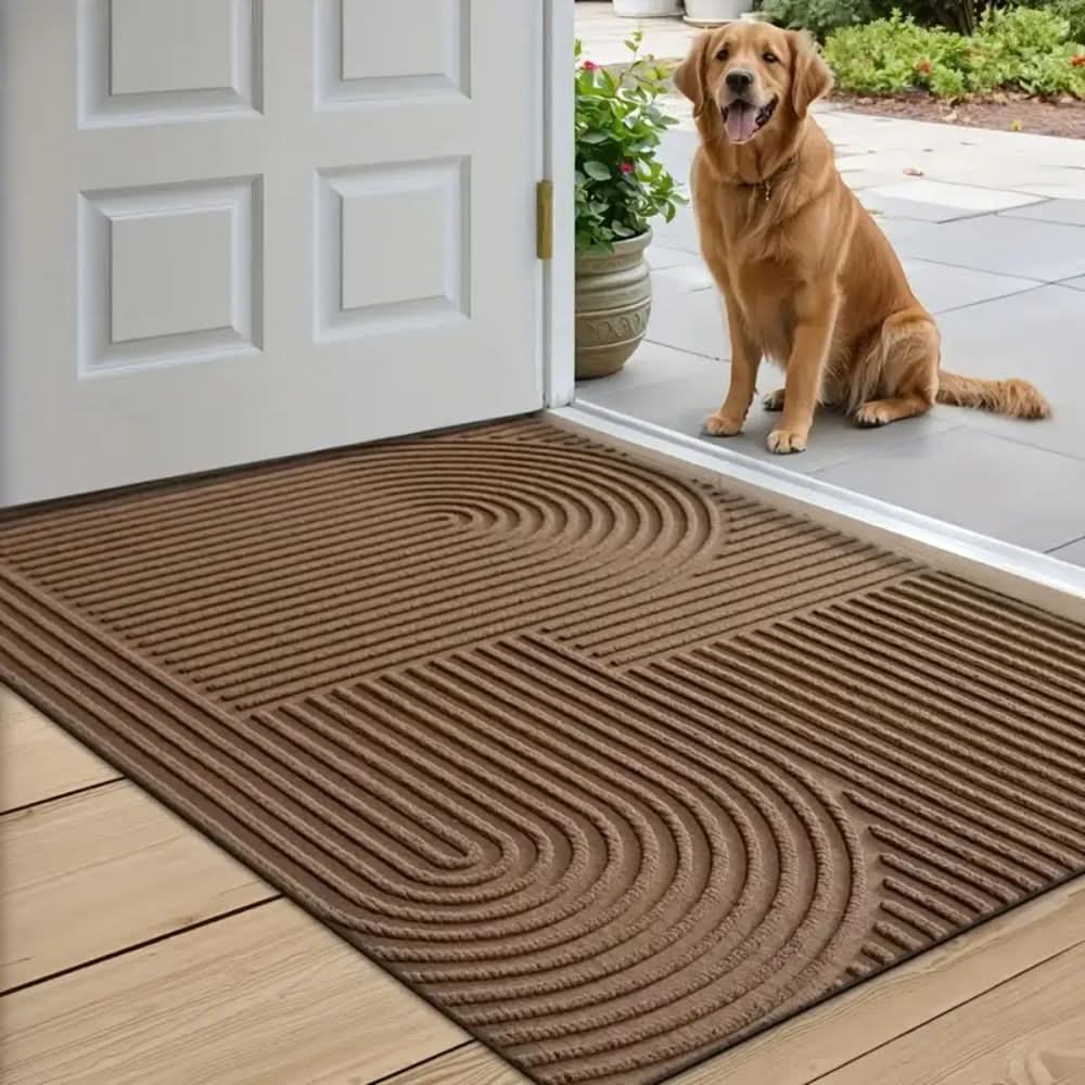 Détail du motif élégant sur le tapis absorbant