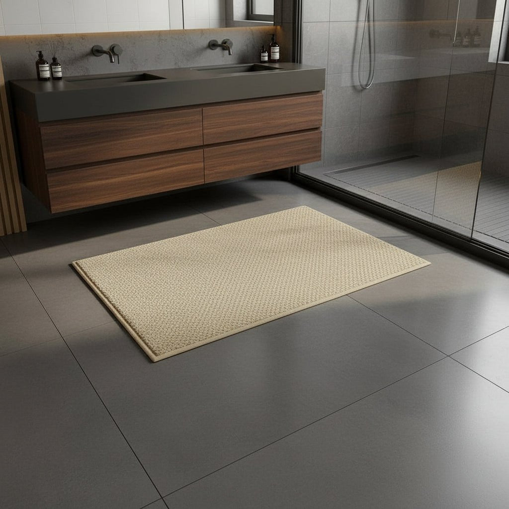 Tapis d'entrée en situation dans un couloir
