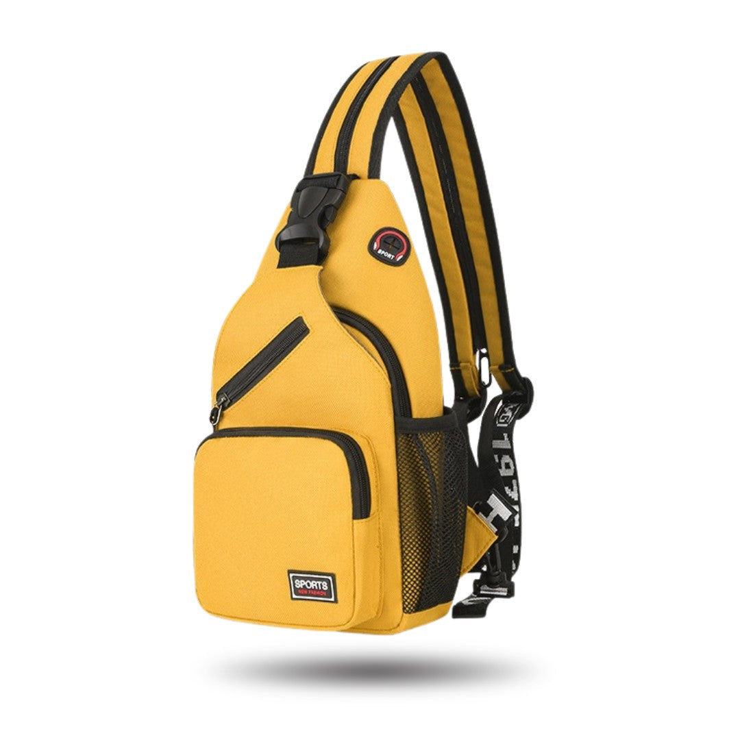 Sac imperméable posé sur une surface en bois