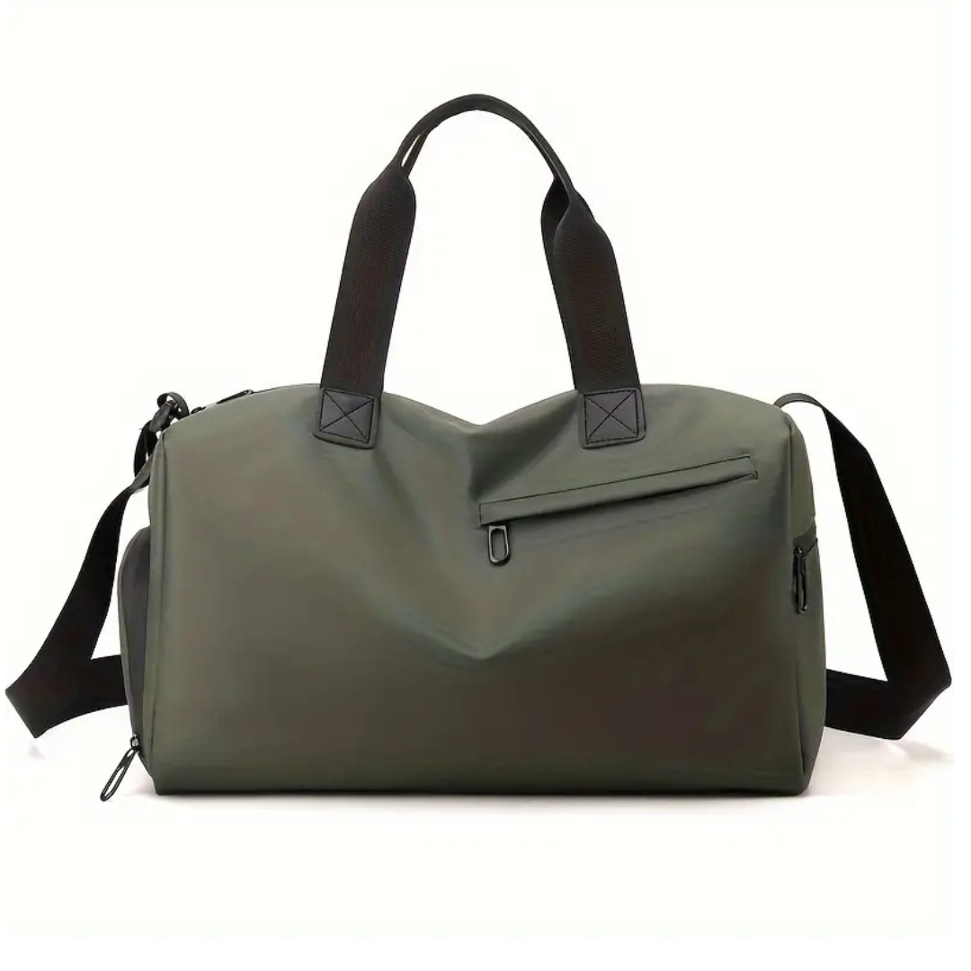 Sac de sport noir avec détails en tissu Oxford