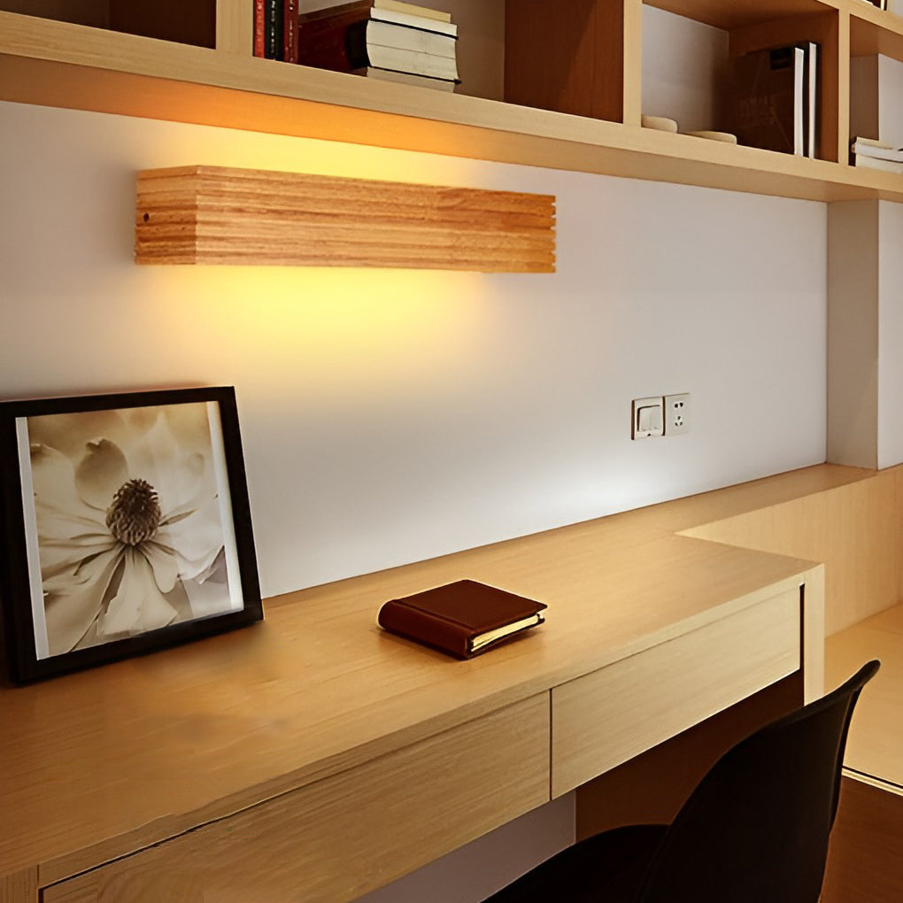 Applique murale LED avec finition bois élégante