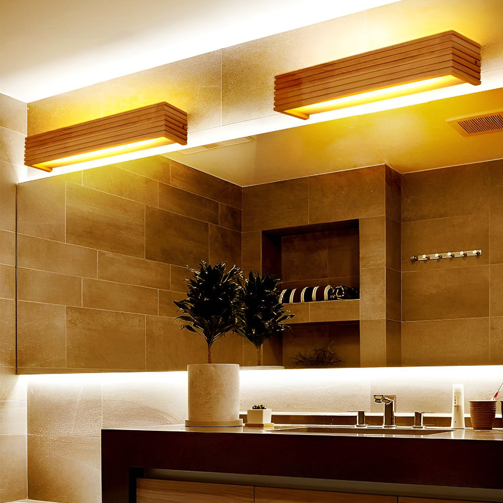Applique LED rectangulaire avec lumière blanche chaude