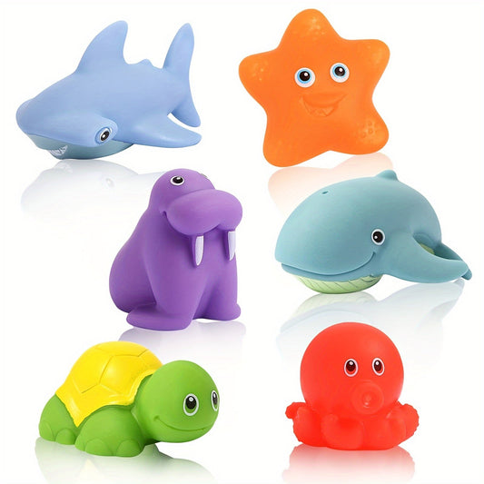 Jouets de bain pour enfants, tortue verte et pieuvre rouge visibles
