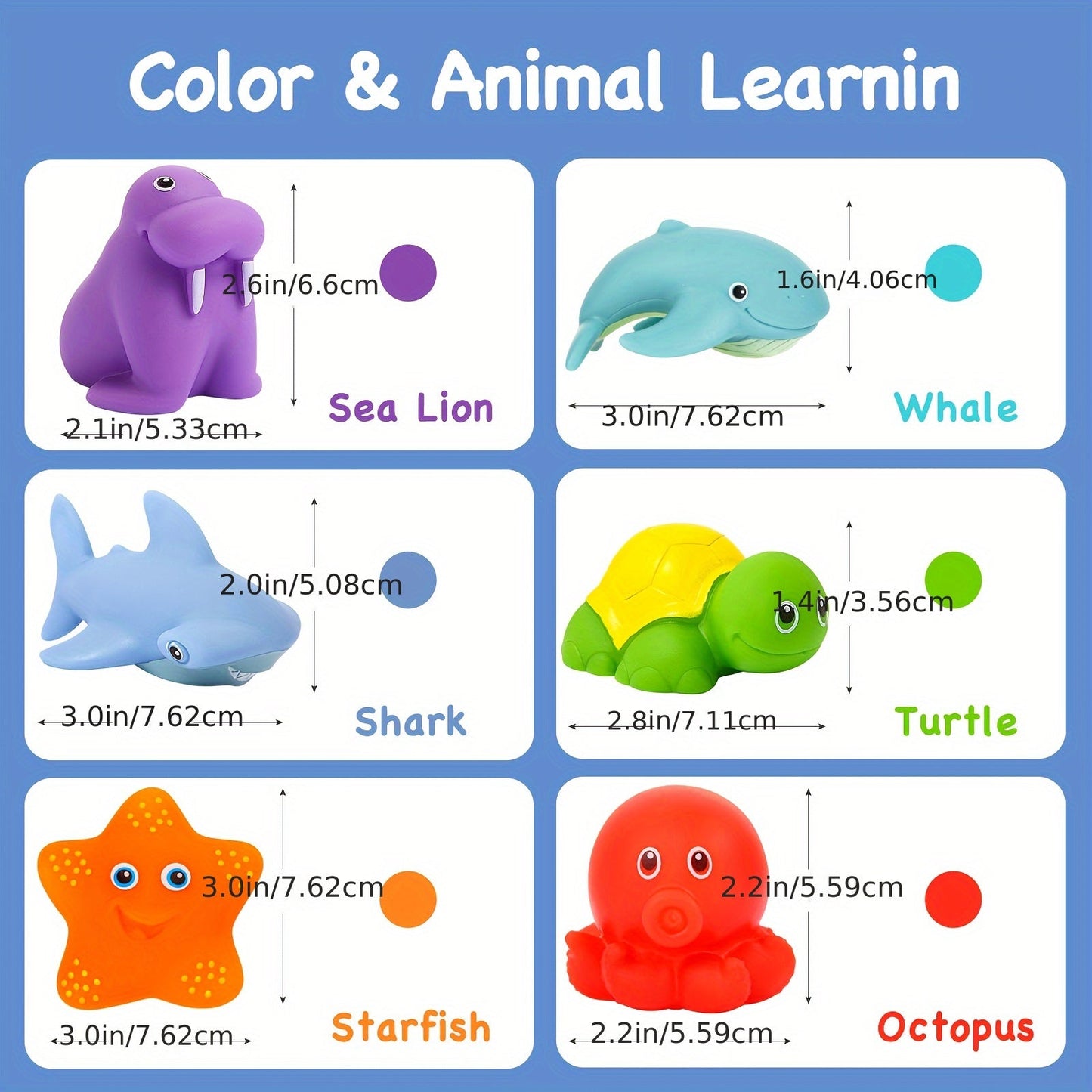 Ensemble de jouets de bain flottants pour bébés avec animaux colorés