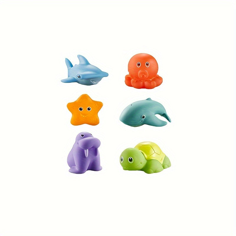 Jouets de bain en PVC doux, formes d'animaux aquatiques