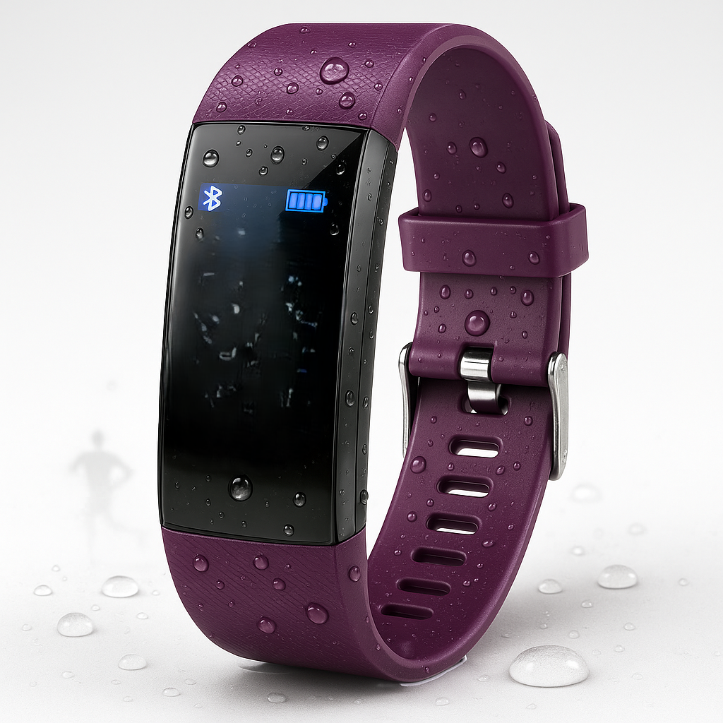 Montre connectée étanche avec écran LED allumé