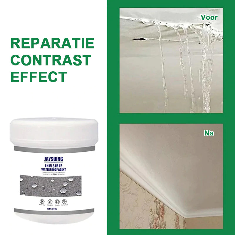 Main appliquant un revêtement transparent sur du carrelage