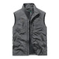 Gilet imperméable noir pour homme avec fermeture éclair