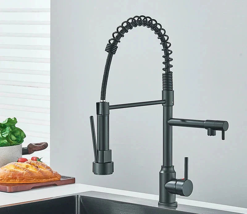 Robinet de cuisine en acier inoxydable avec bec pivotant