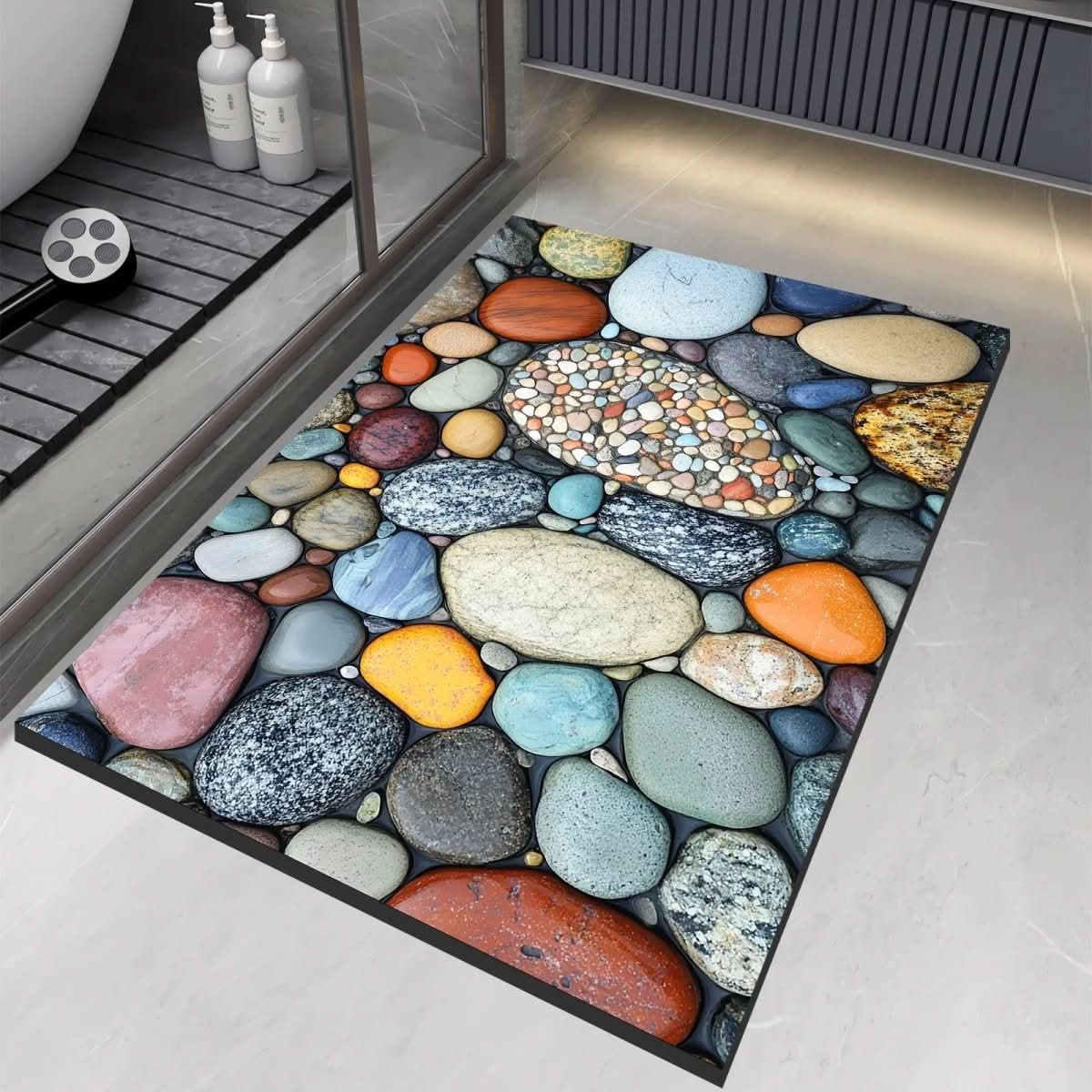 Tapis de Bain Diatomée aquastone stylish non slip vue du matériau