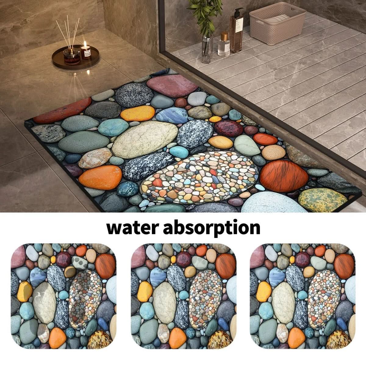 Tapis de Bain Diatomée aquastone stylish non slip vue latérale