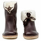 Bottes en cuir grainé avec doublure en laine, vue de côté