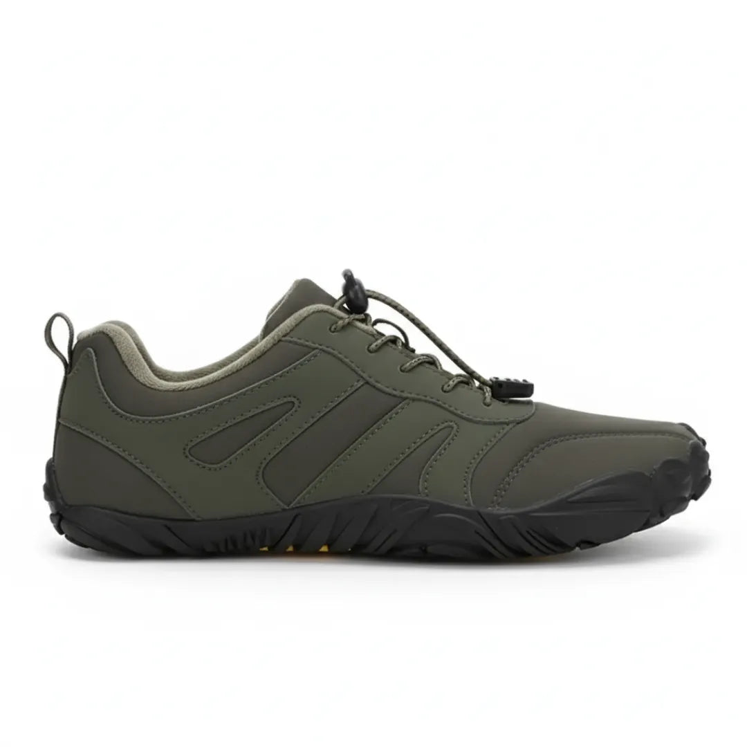 Gros plan sur la semelle zéro drop des chaussures de course