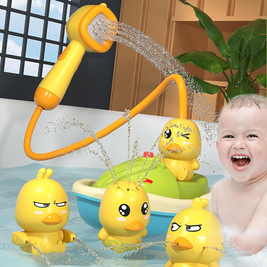 Vue d'ensemble du jouet de bain interactif avec accessoires