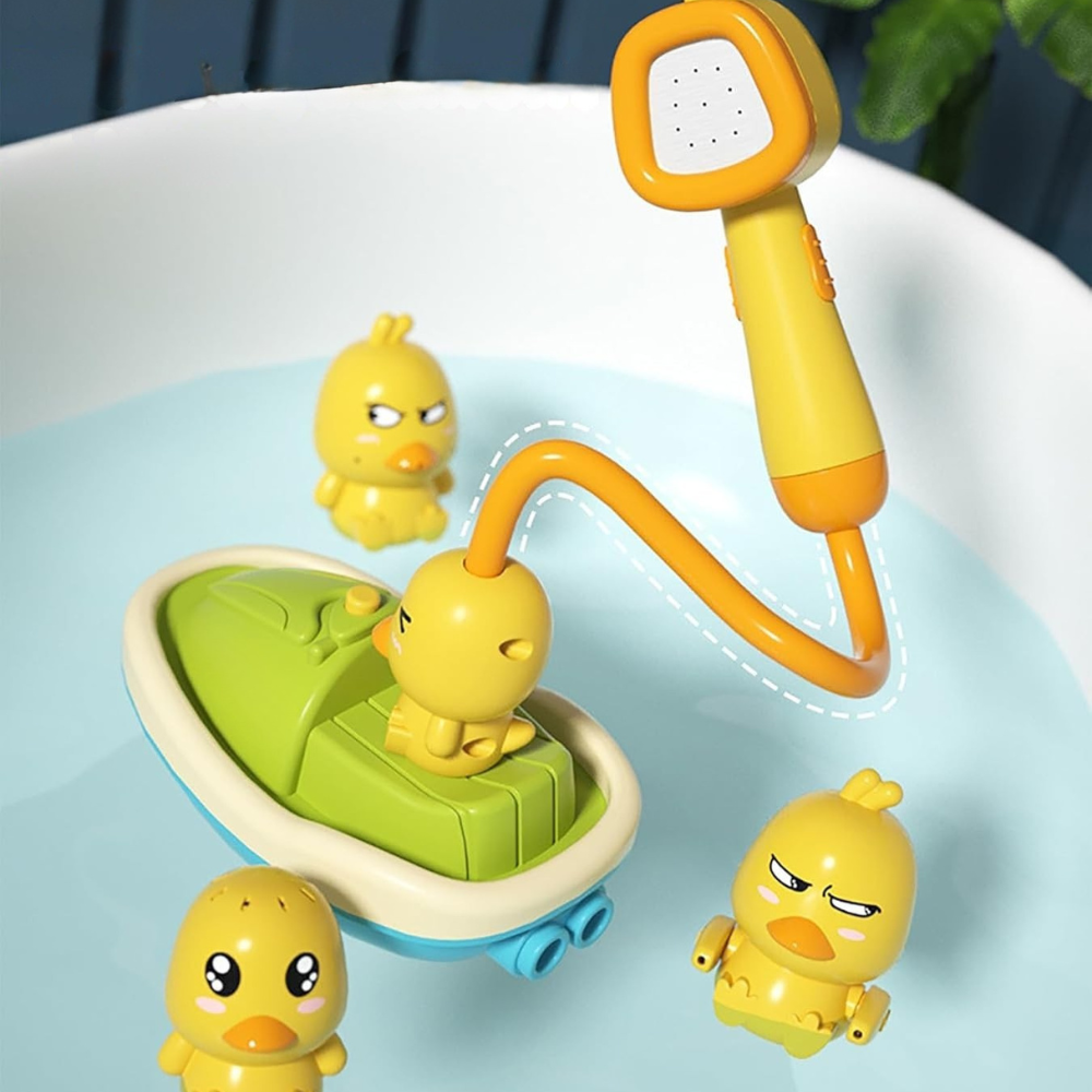 Ensemble de jouets de bain avec canards flottants et douche