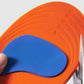 Gros plan sur la texture amortissante des semelles
