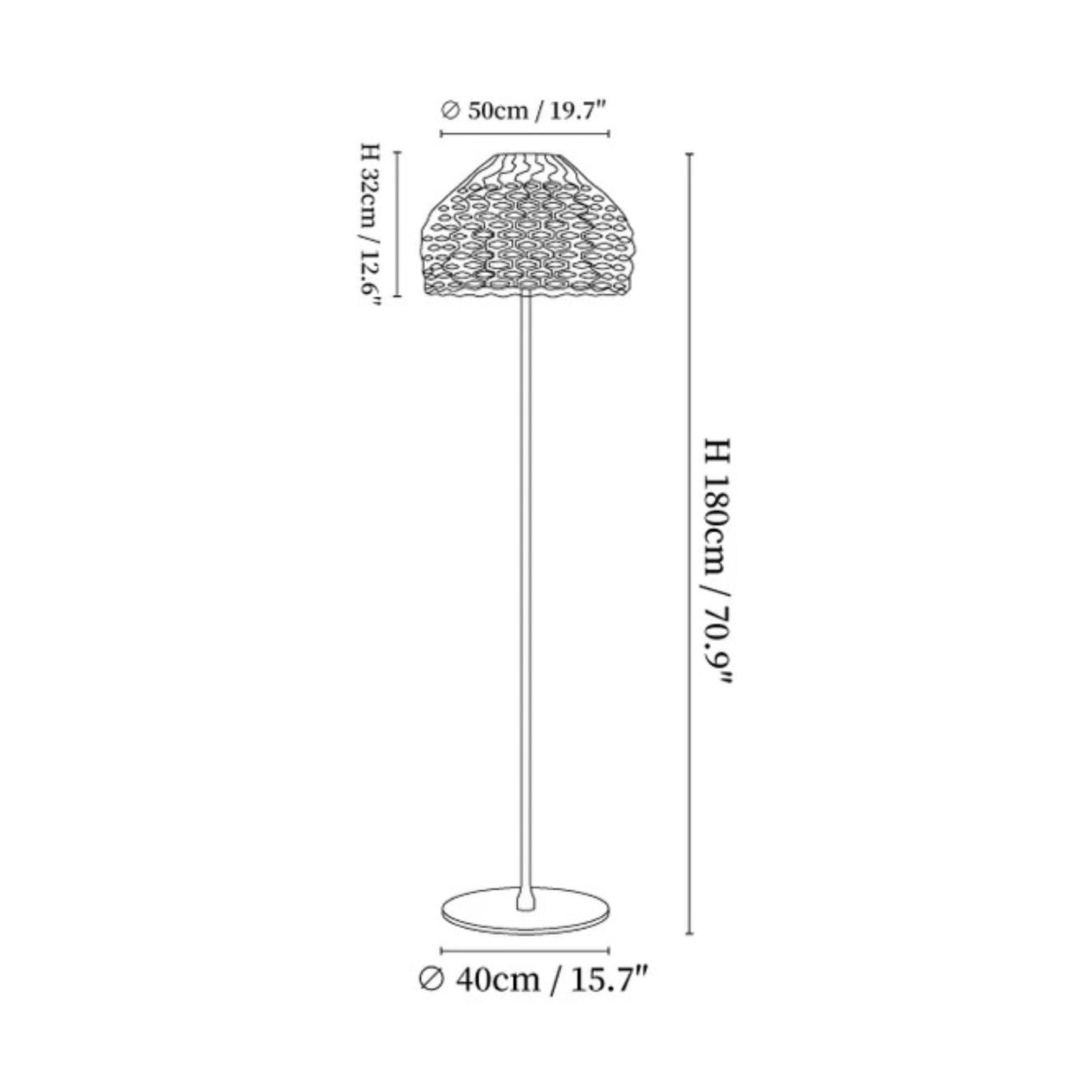 Vue latérale de la lampe montrant sa base en métal