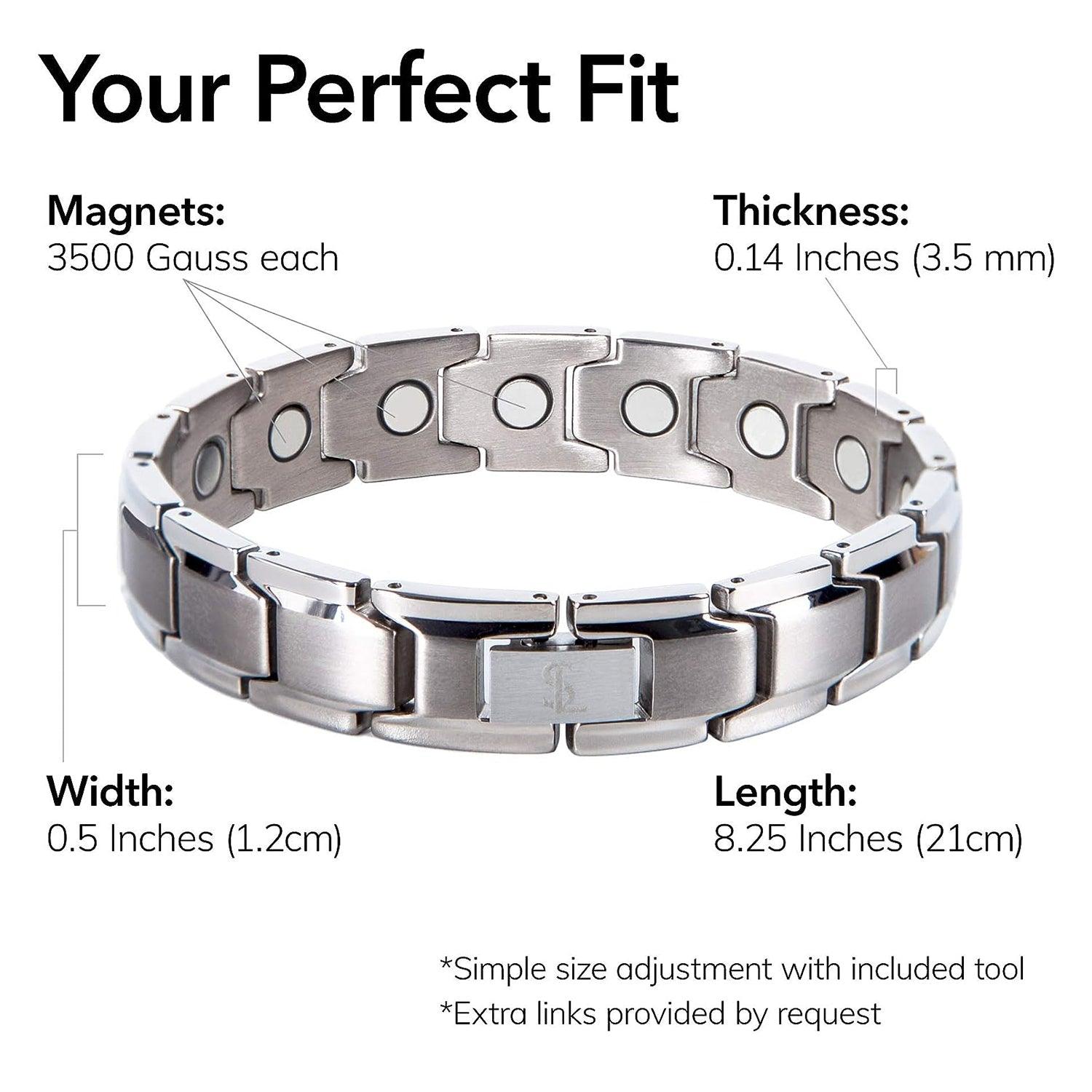 Bracelet magnétique pour hommes, posé à côté d'un livre ouvert