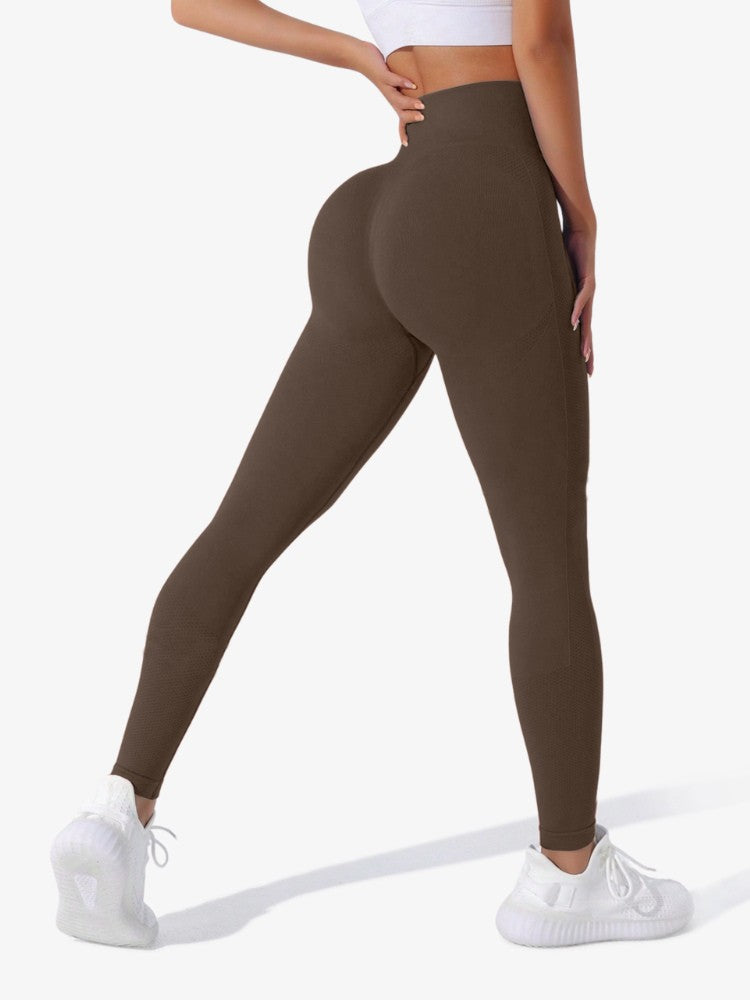 Vue arrière des leggings noirs, mettant en valeur la taille haute