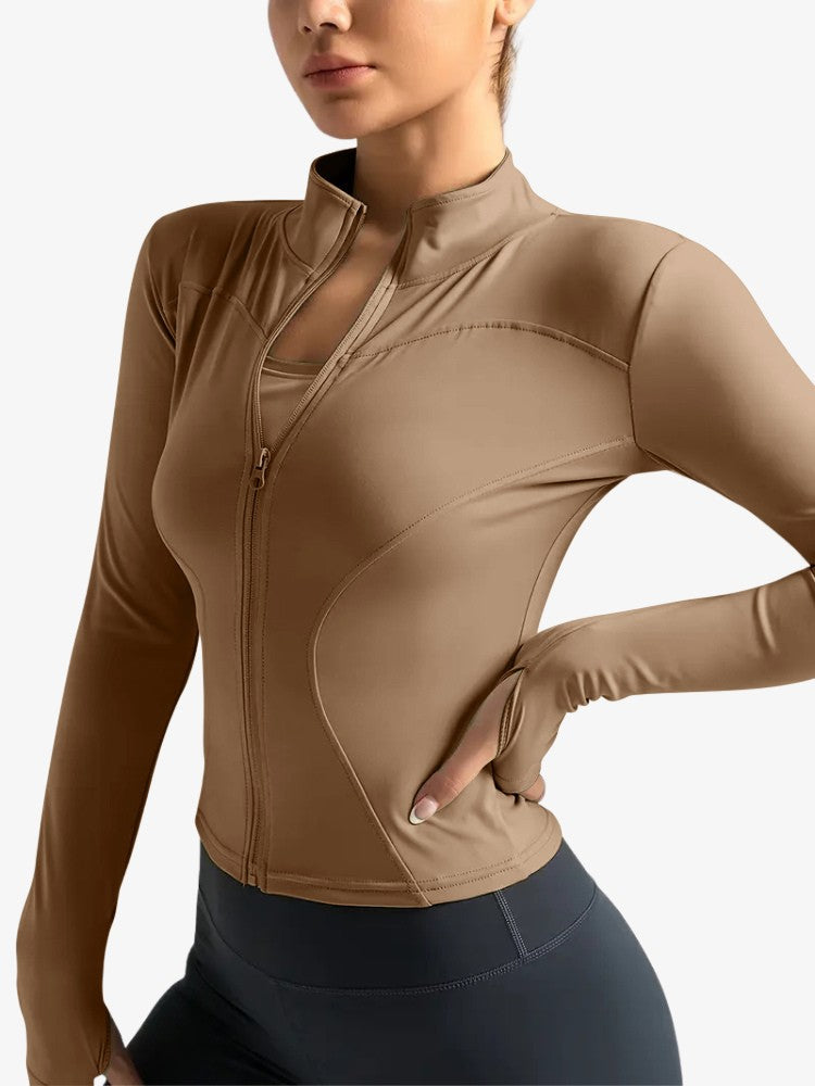 Vue latérale du gilet, soulignant la taille étroite