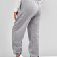 Pantalon de jogging taille haute en tissu doux, vue de profil