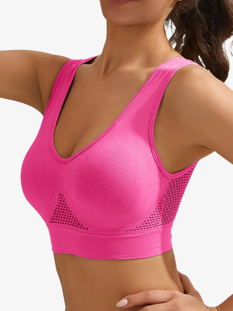 Brassière en mouvement, montrant la flexibilité du tissu