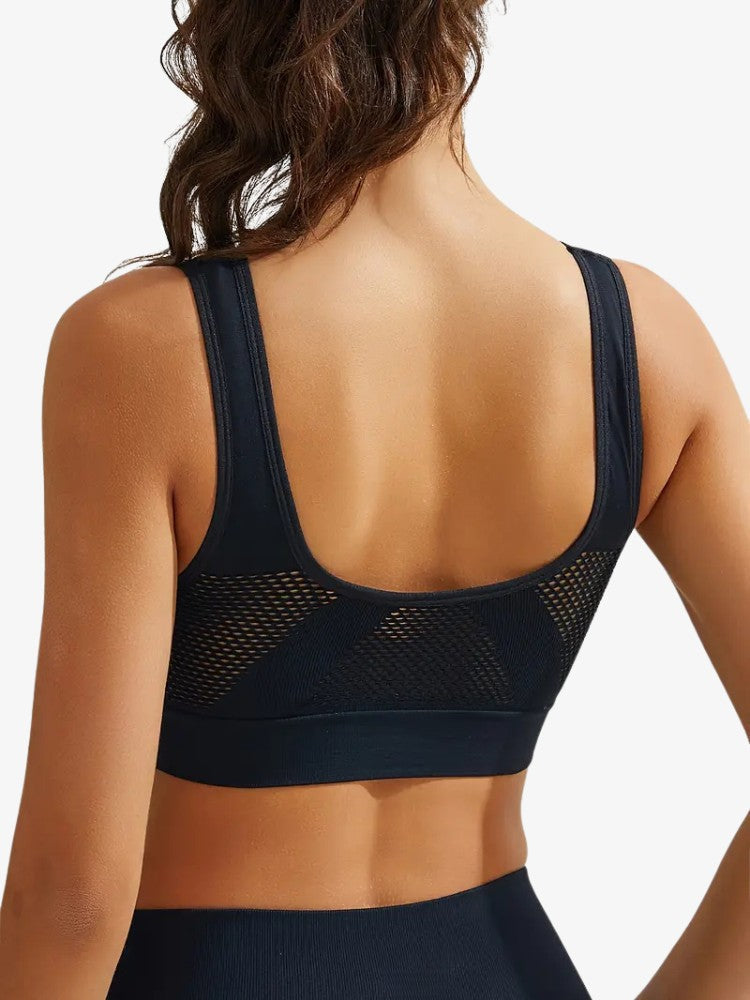 Vue latérale de la brassière, montrant la bande élastique large