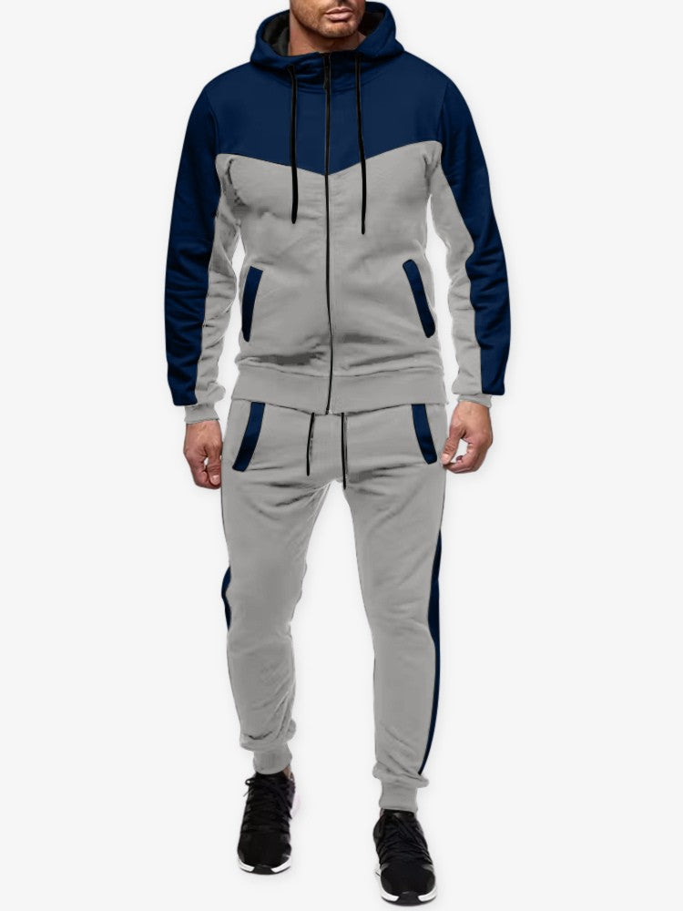 Survêtement noir et gris, parfait pour la course à pied