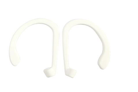 Crochets d'oreille en silicone pour Airpods sur fond blanc