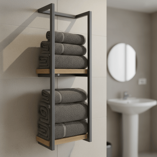 Vue d'ensemble du porte-serviettes, intégration harmonieuse au décor