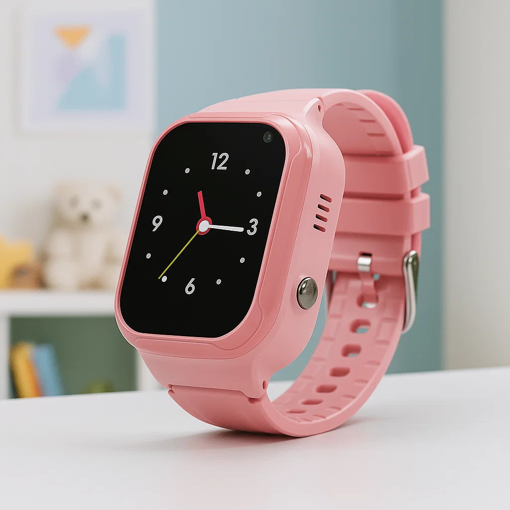 Vue arrière de la montre enfant avec emplacement pour carte SIM