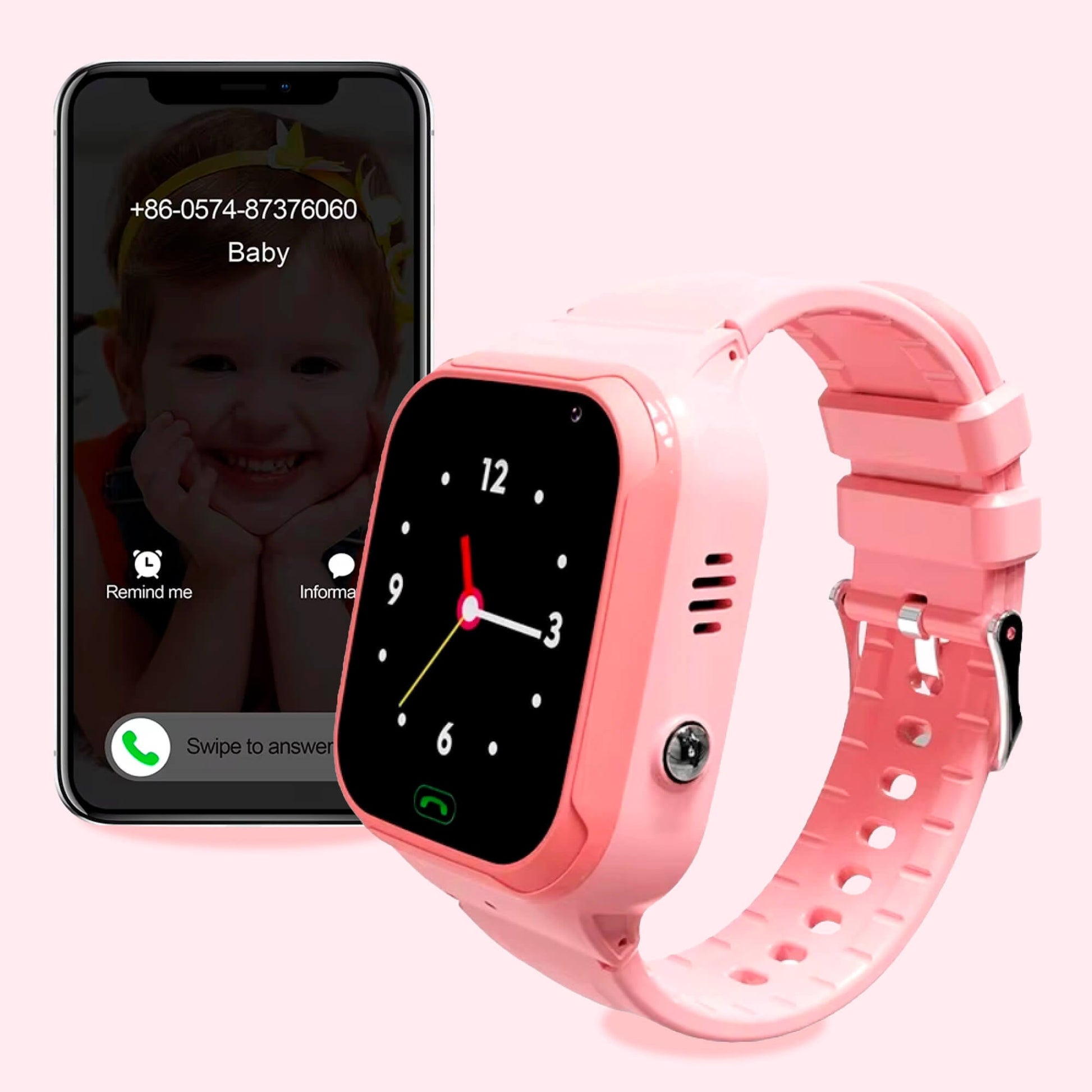 Zoom sur le bouton SOS de la montre enfant pour alertes d'urgence