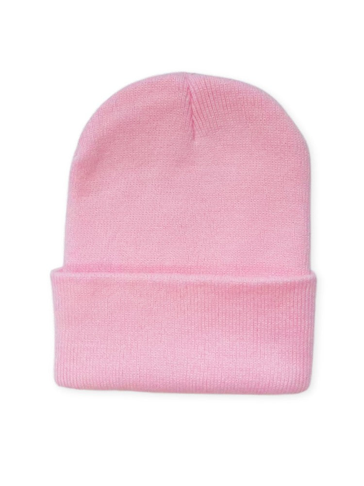 Bonnet d'hiver tricoté posé à plat, couleur neutre