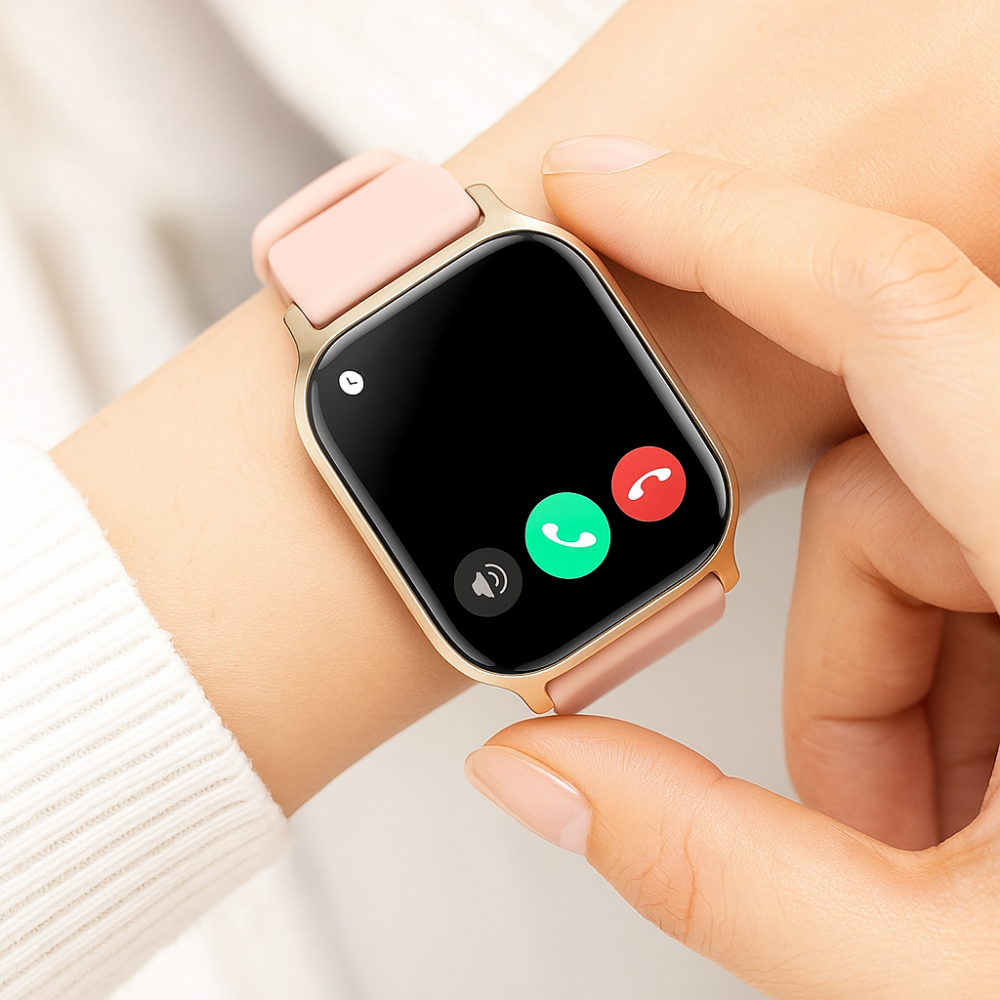 Vue rapprochée du capteur cardiaque intégré à la montre