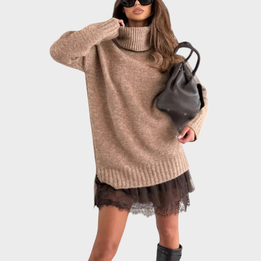 Détail des manches longues du pull en tricot