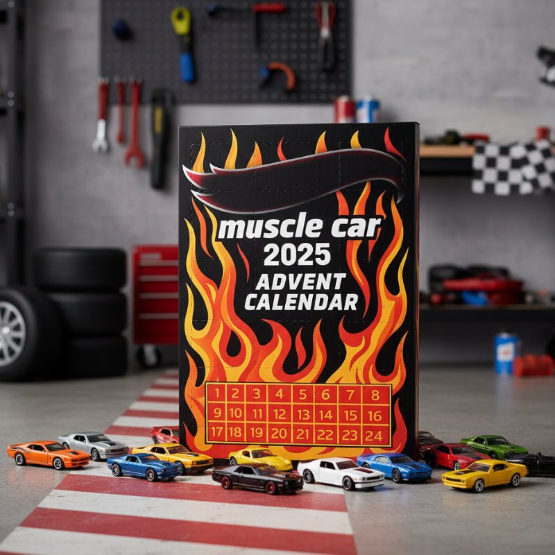 Ensemble complet du calendrier avec voitures et emballage