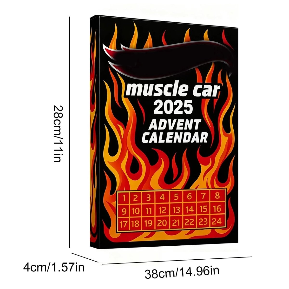 Calendrier de l'Avent avec voitures miniatures exposées