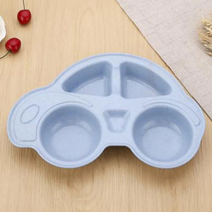 Assiette en paille de blé avec bords doux et sécurisés