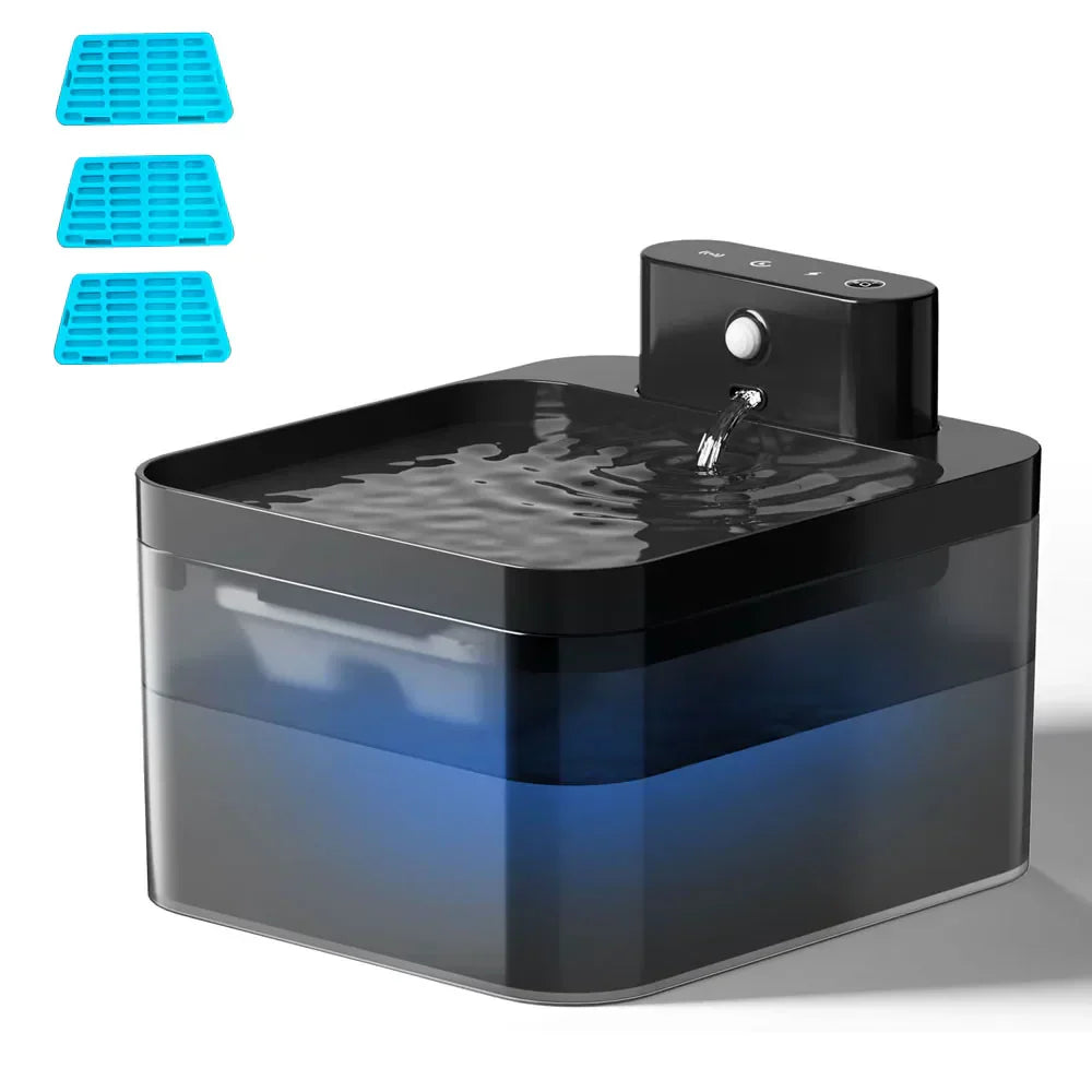 Fontaine en fonctionnement avec eau s'écoulant doucement