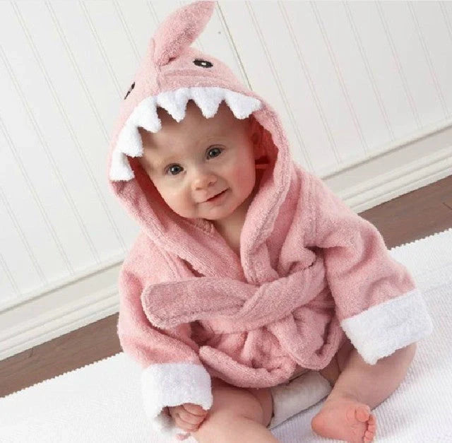 Peignoir bébé avec capuche et motif animal, vue arrière