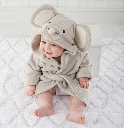 Peignoir de bain bébé, coton doux et absorbant, vue latérale