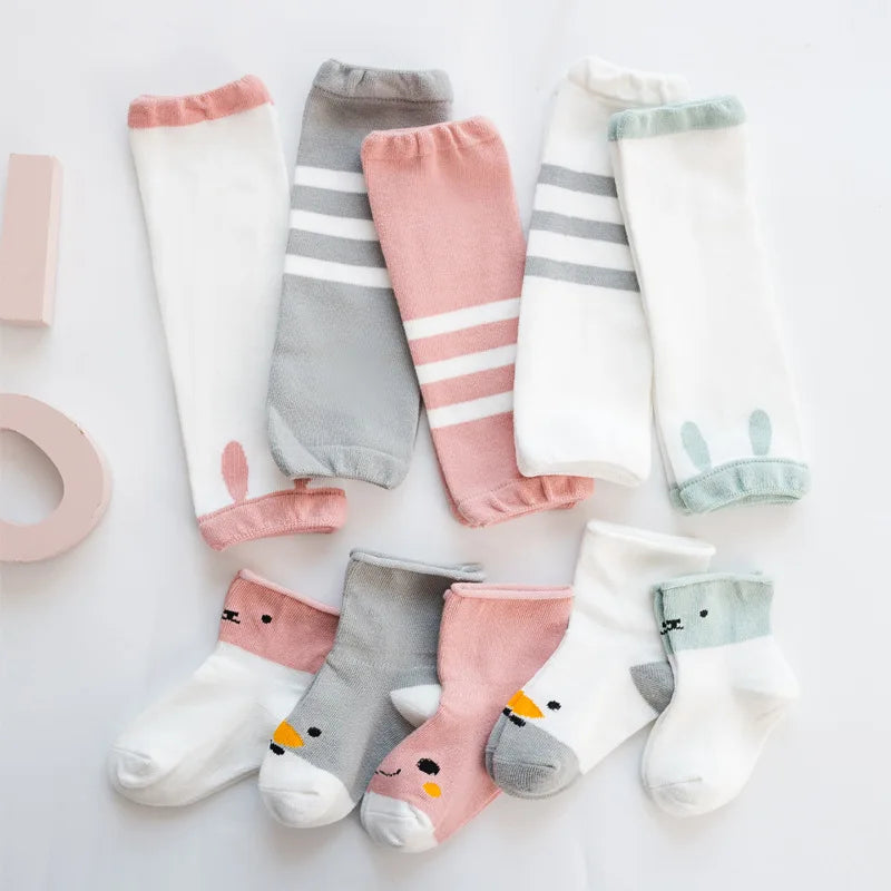 Chaussettes bébé en coton avec motifs animaux colorés